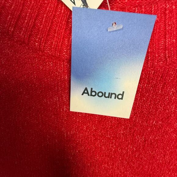 Abound Cropped Sweater Red Women's Size XX Small Soft Boxy Oversized Cozy - Picture 4 of 10